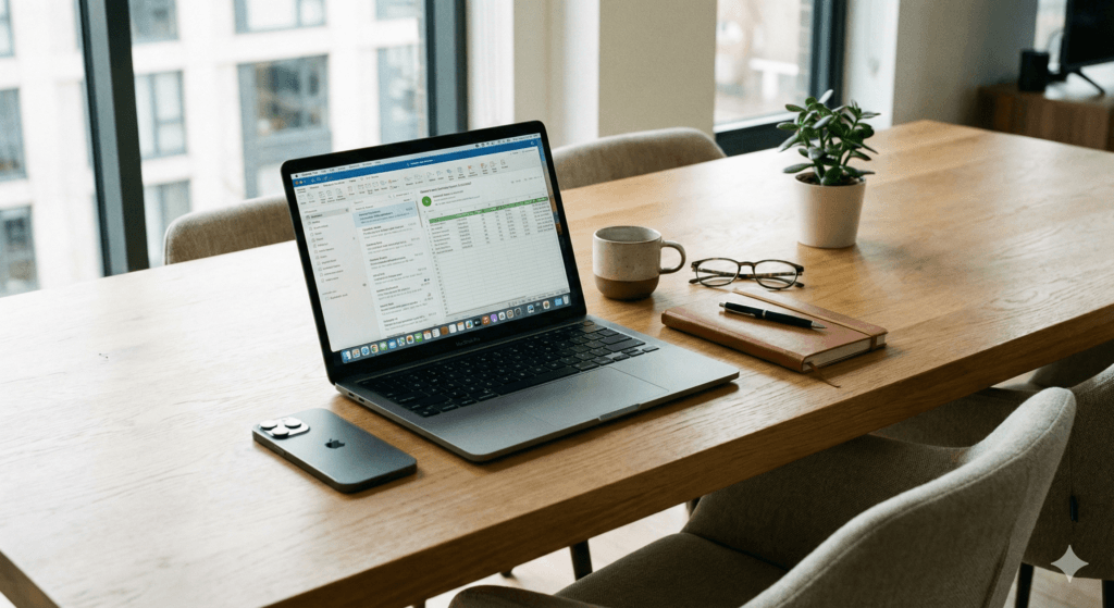 Espace de travail aménagé avec wifi pour voyageurs d'affaires en déplacement professionnel