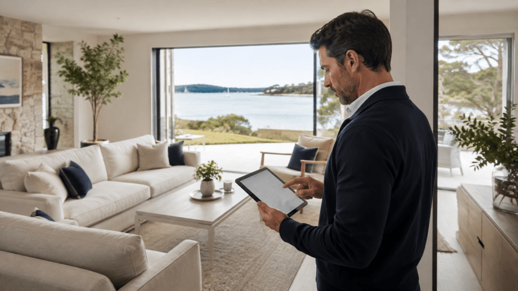 Professionnel d’une conciergerie Airbnb dans un logement à Vannes.
